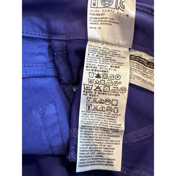 Levis 512 Jeans Womens Size 10 M Purple Slim Fit Tapered Leg Stretch Denim Y2K - Picture 7 of 11